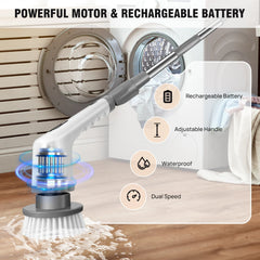 Electric Cleaning Brush – 9-in-1 Cordless Power Scrubber
